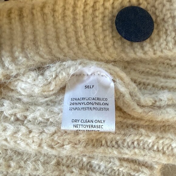 Softest Sweater You'll Ever Wrap Around Your Body Chunky Boho Denim Accent Cardi - Picture 9 of 11